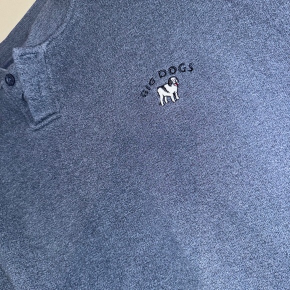 Big Dogs Other - Big Dogs Henley Sweatshirt Mens 2X Blue Fleece Pullover Embroidered Logo Vintage